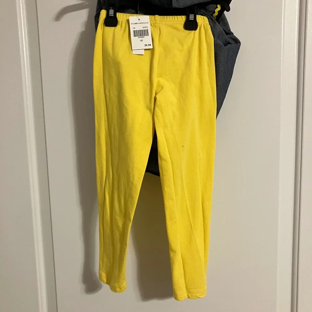 Good Lad Toddler Girls 4T Chambray Flower Applique Tunic and Leggings Set Yellow